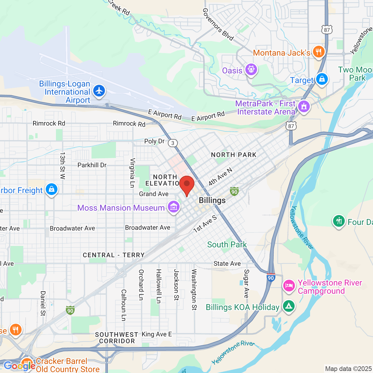 Google map image of our location in 401 N 31st Street Billings,